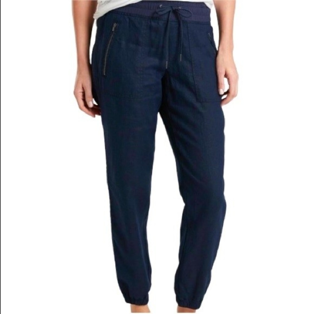 Athleta Cabo Linen Joggers Navy Size 0